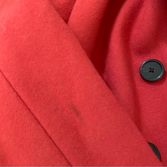 J. Crew Women’s Double Breasted Wool Blended Red Pea Coat L - Picture 6 of 13